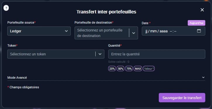 Transfert crypto
