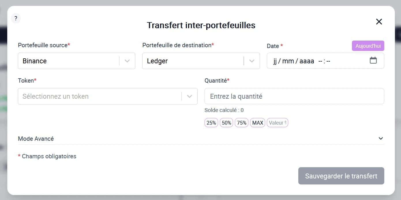 Transfert crypto