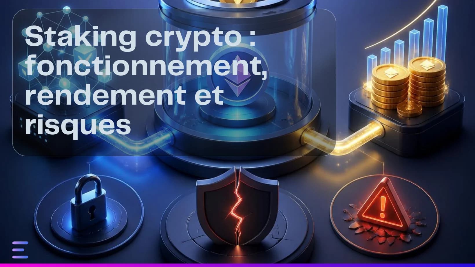 Image de couverture : Staking crypto : fonctionnement, rendement et risques - Article Exceefy